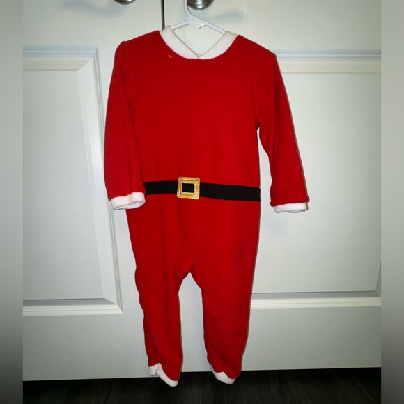 🎅 Santa Costume Onesie Pajama 18 months - 2T w Hat H&M Kids Baby Christmas Set - Picture 2 of 8